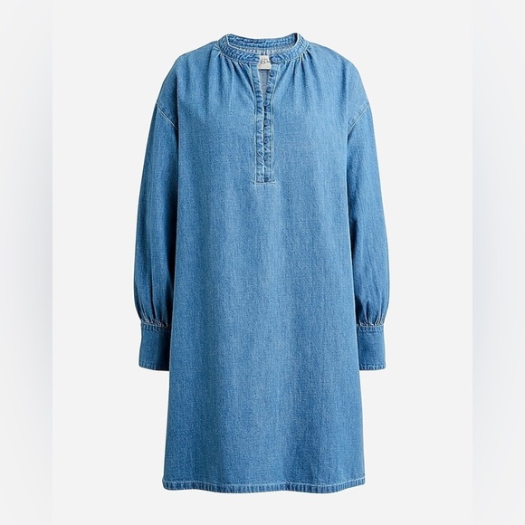 J Crew Indigo Button-Up Shift Dress, NEW - Picture 1 of 11